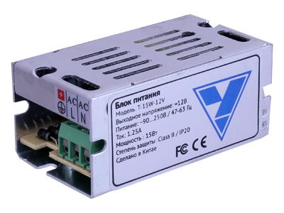 Источник питания T-15W-12V (12В 15Вт), IP20