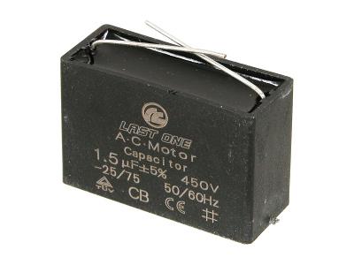 1,5/450VAC (38x15x25) 5% с выводами под монтаж в плату для вентиляторов и кондиционеров
