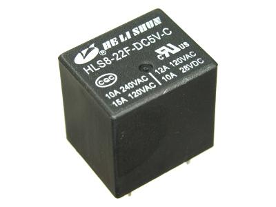 HLS8-22F-DC5V-C (15А, один контакт на переключение)