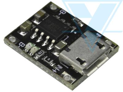 Зарядное устройство для литий-ионных аккумуляторов (1А, разъем micro USB, компактное, микросхема TP4056)