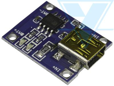 Зарядное устройство для литий-ионных аккумуляторов (1А, разъем mini USB, микросхема TP4056)
